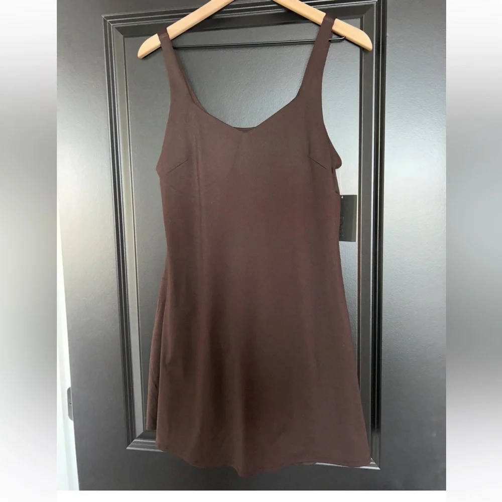 Danskin challenger athletic Dress w/ bra and shorts chocolate brown size L NWT - Picture 1 of 6